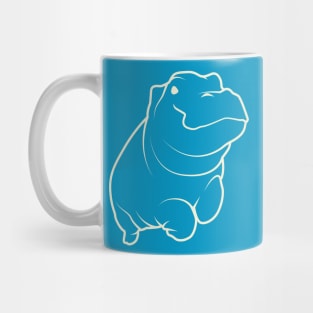 Aesthetic Lineart Cute Hippopotamus Mug